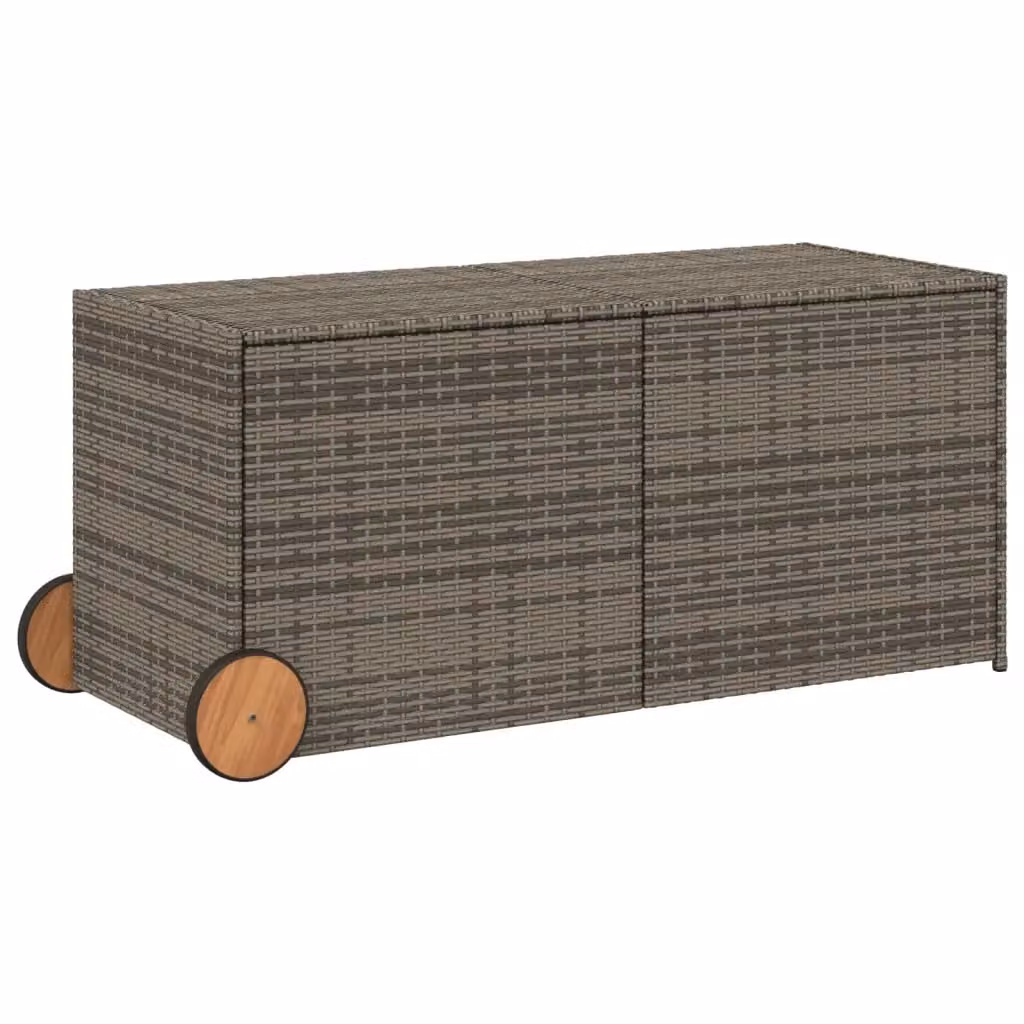 Contenitore da giardino vidaXL in legno di acacia oliato grigio con ruote – 2