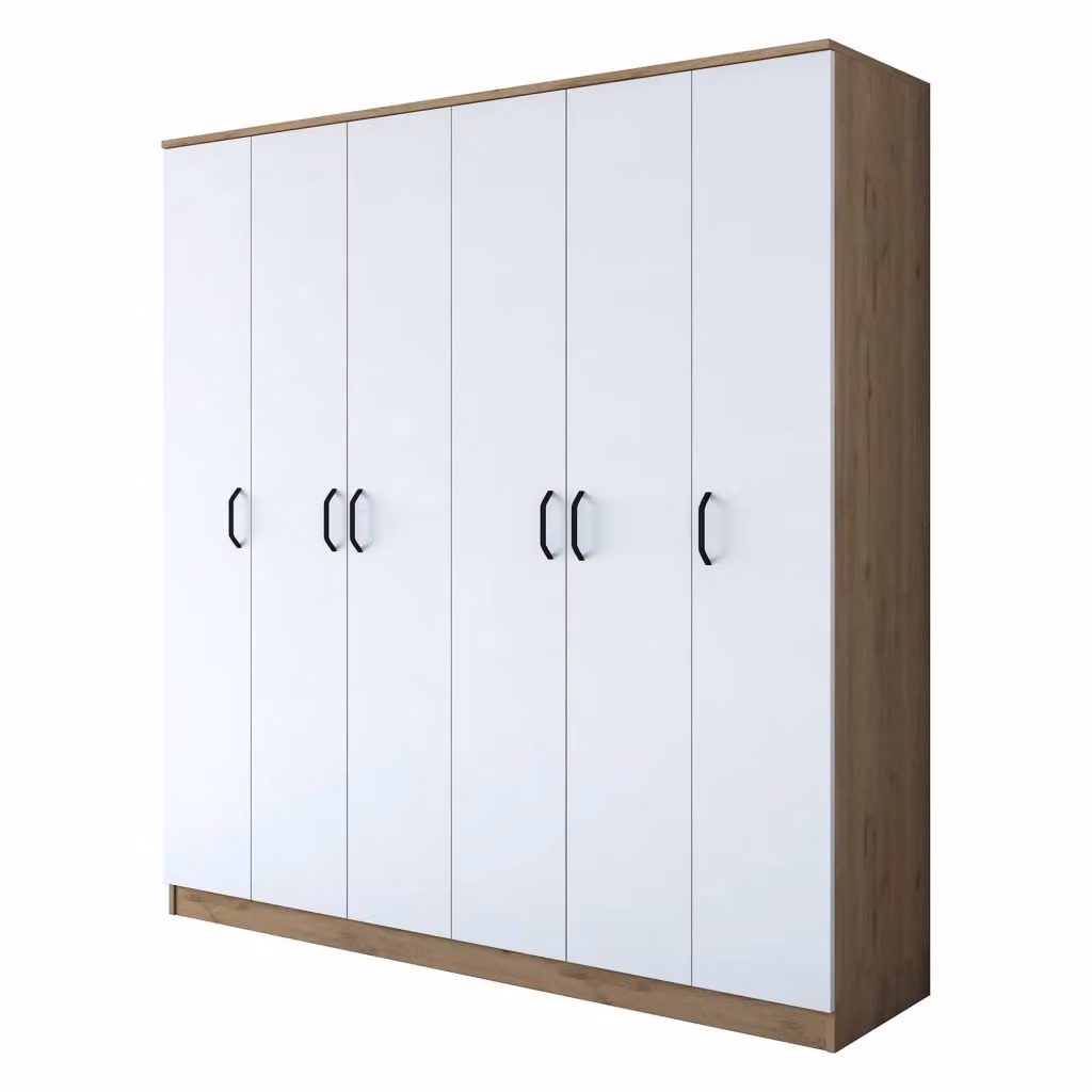 Armadio da camera da letto moderno DMORA con ante a battente, colore bianco rovere, L: 180 cm, H: 191 cm – 2