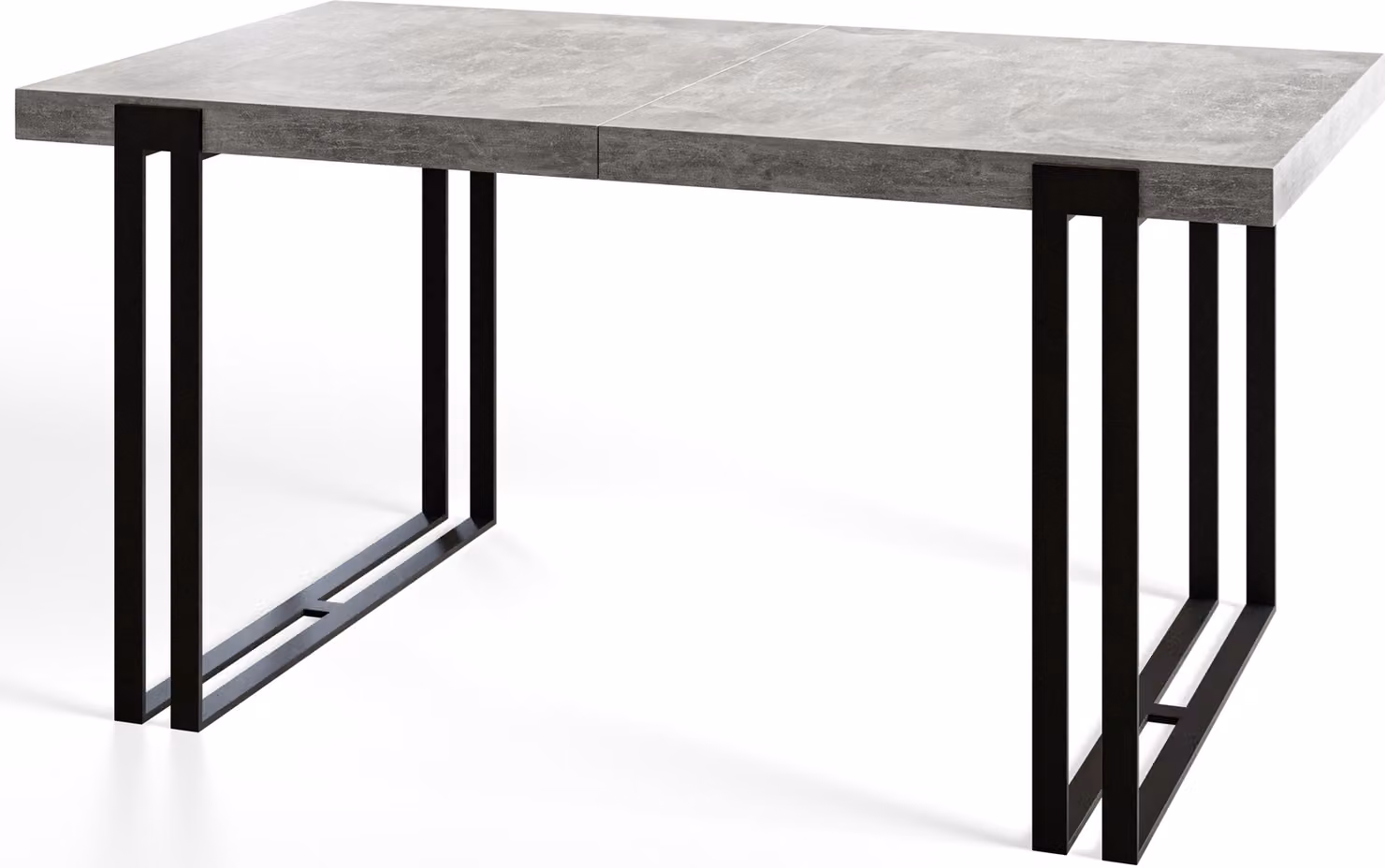 Alpi Moebel, tavolo da pranzo rettangolare Rosa, tavolo moderno 200x90x77 cm, grigio chiaro con gambe in metallo nero