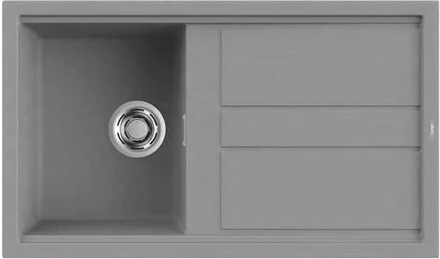 Lavello da incasso Elleci Best 400 con 1 vasca in Granitek Grigio Cemento L: 86 cm, P: 51 cm