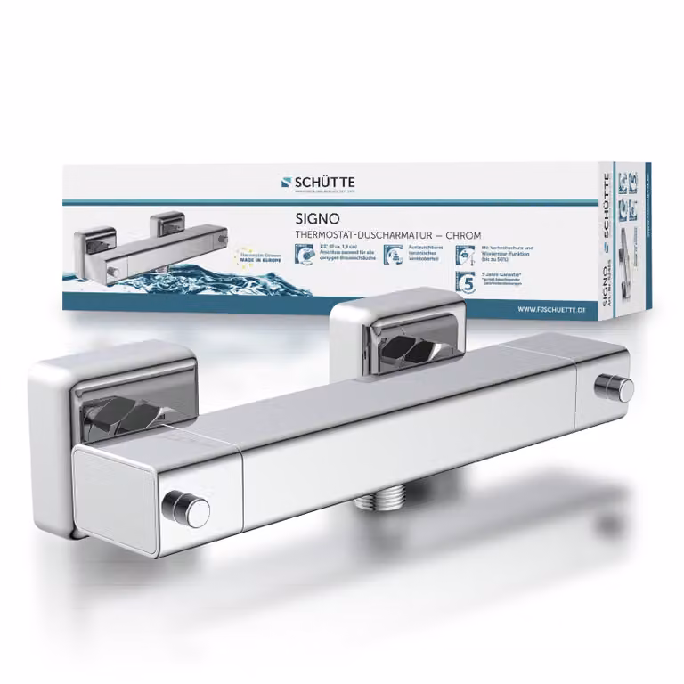 Miscelatore doccia SCHÜTTE SIGNO con termostato, termostatico, miscelatore doccia, termostatico doccia in cromo