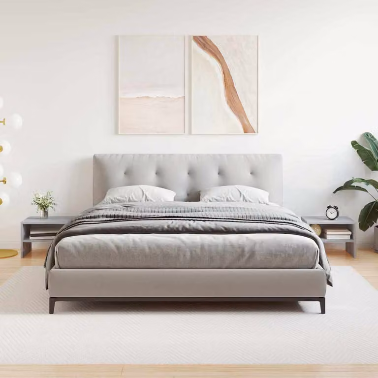 Set di 2 comodini vidaXL in legno multistrato colore grigio sonoma L 40 x P 30 x H 30 cm