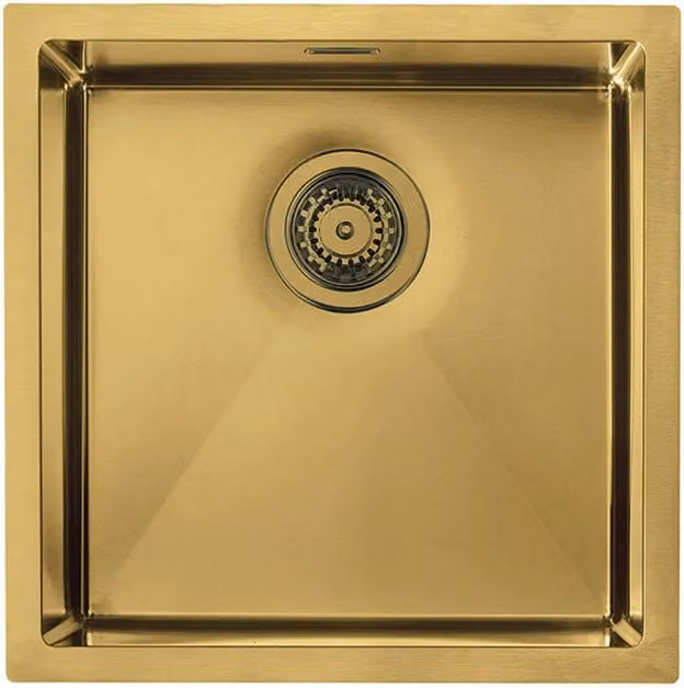 Lavello IRIDE F3" 1 vasca ACCIAIO INOX Finitura: GOLD, incasso: slim, sottotop e filotop, 45X45 prof. 19 012252.L79.X0.01.2022