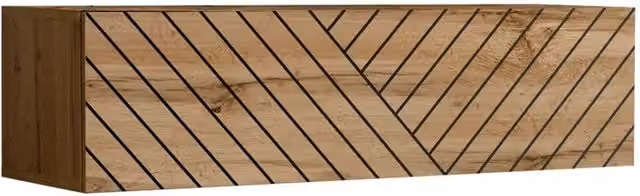 Mobile TV sospeso 120cm effetto quercia con facciata fresata. Collezione SWITCH.