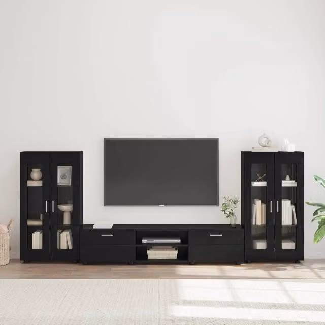 Set mobile TV FLORIN 3 pz Nero Legno ingegnerizzato 3397935