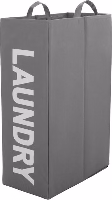 Portabiancheria con maniglie in tessuto e plastica grigio L/P/H: 19 x 39 x 55 cm – 1