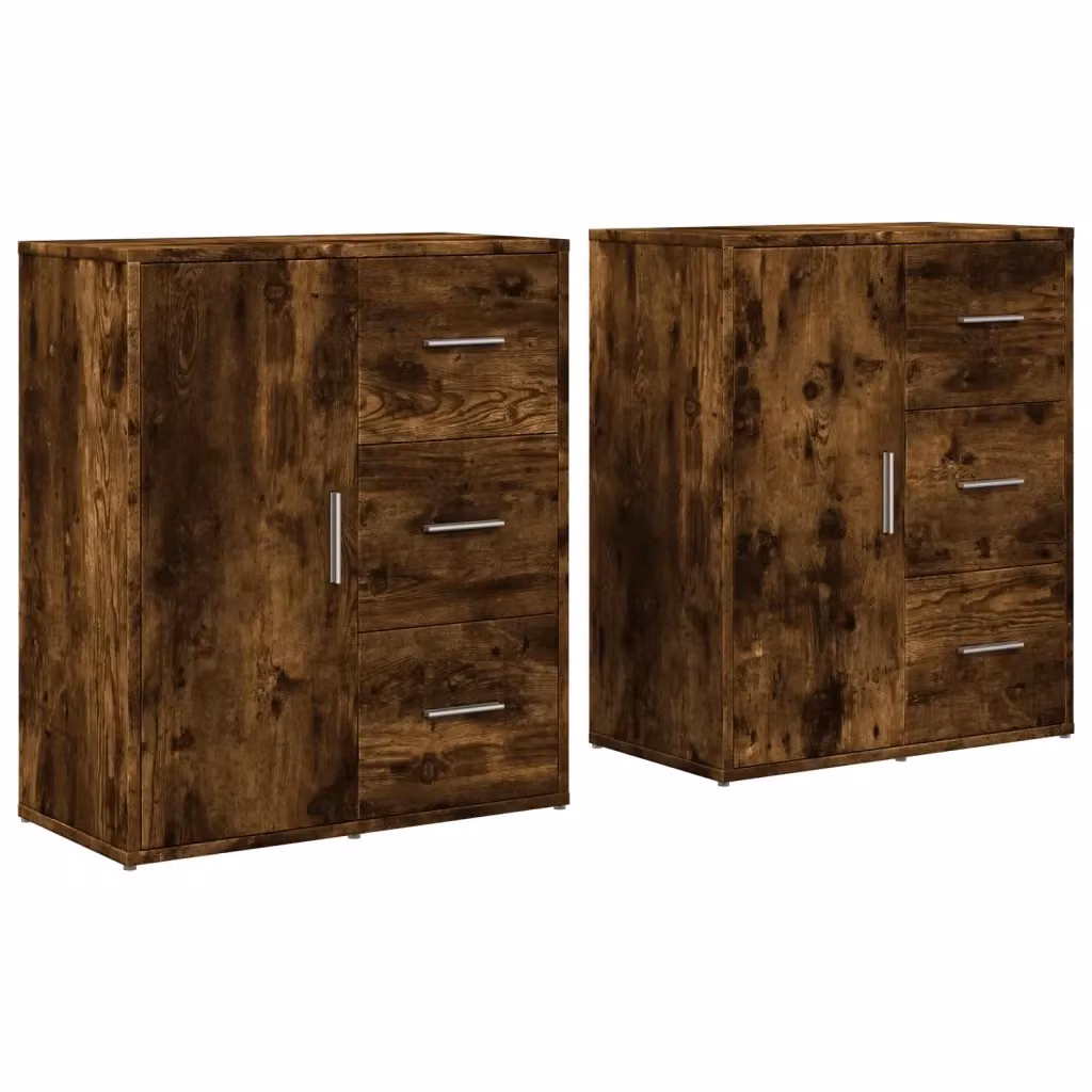 Set di 2 credenze da parete vidaXL in legno rovere color marrone opaco L: 60 cm, P: 31 cm, H: 70 cm – 2