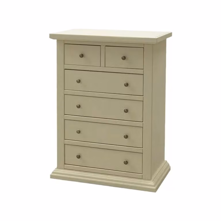 Cassettiera con 6 cassetti in legno stile shabby chic color avorio Mobili 2G L/P/H: 62 x 37 x 93 cm