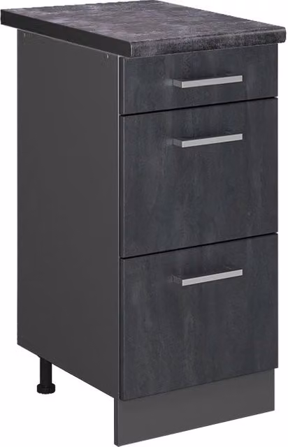 Mobiletto base per cucina Vicco R-Line Calce nera e Antracite L: 40 cm – 1