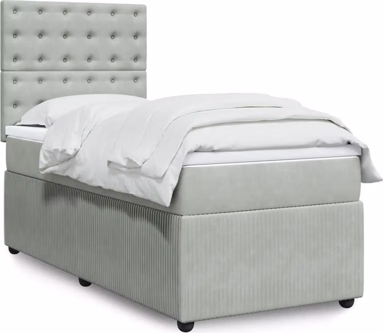 Maison Exclusive - Giroletto a Molle con Materasso Grigio Chiaro 100x200cm Velluto