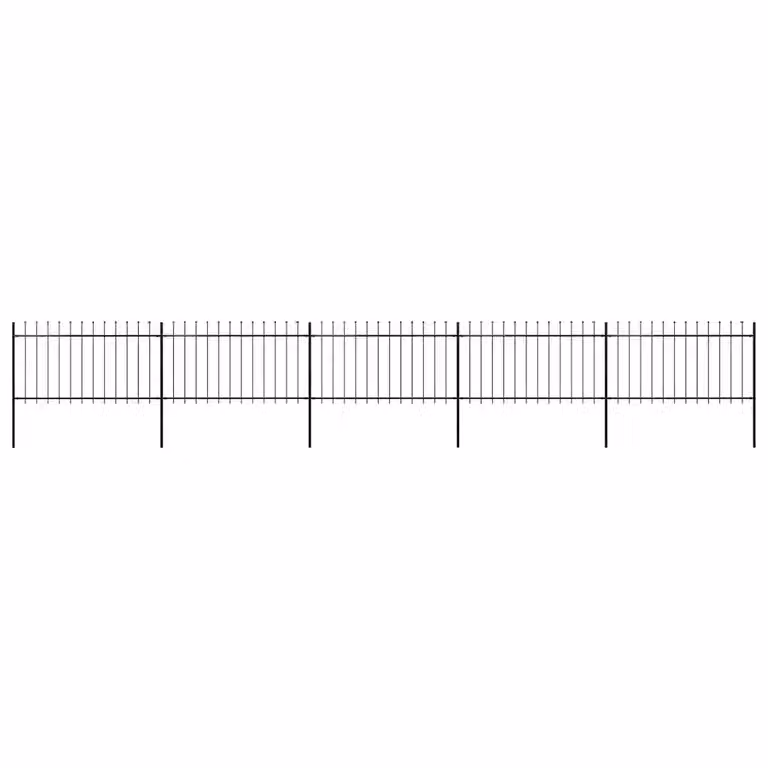Recinzione da giardino con punta a lancia vidaXL in acciaio nero L: 838 cm, H: 100 cm