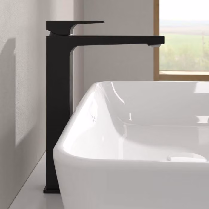 Miscelatore monocomando per lavabo Villeroy & Boch Taro, con gruppo di scarico integrato