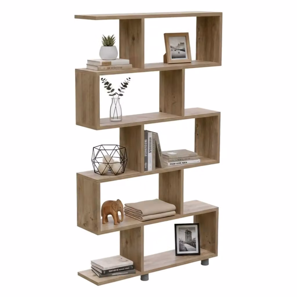 Libreria Severa DMORA in legno color quercia per ufficio e soggiorno L: 90 cm, P: 20 cm, H: 156 cm – 2