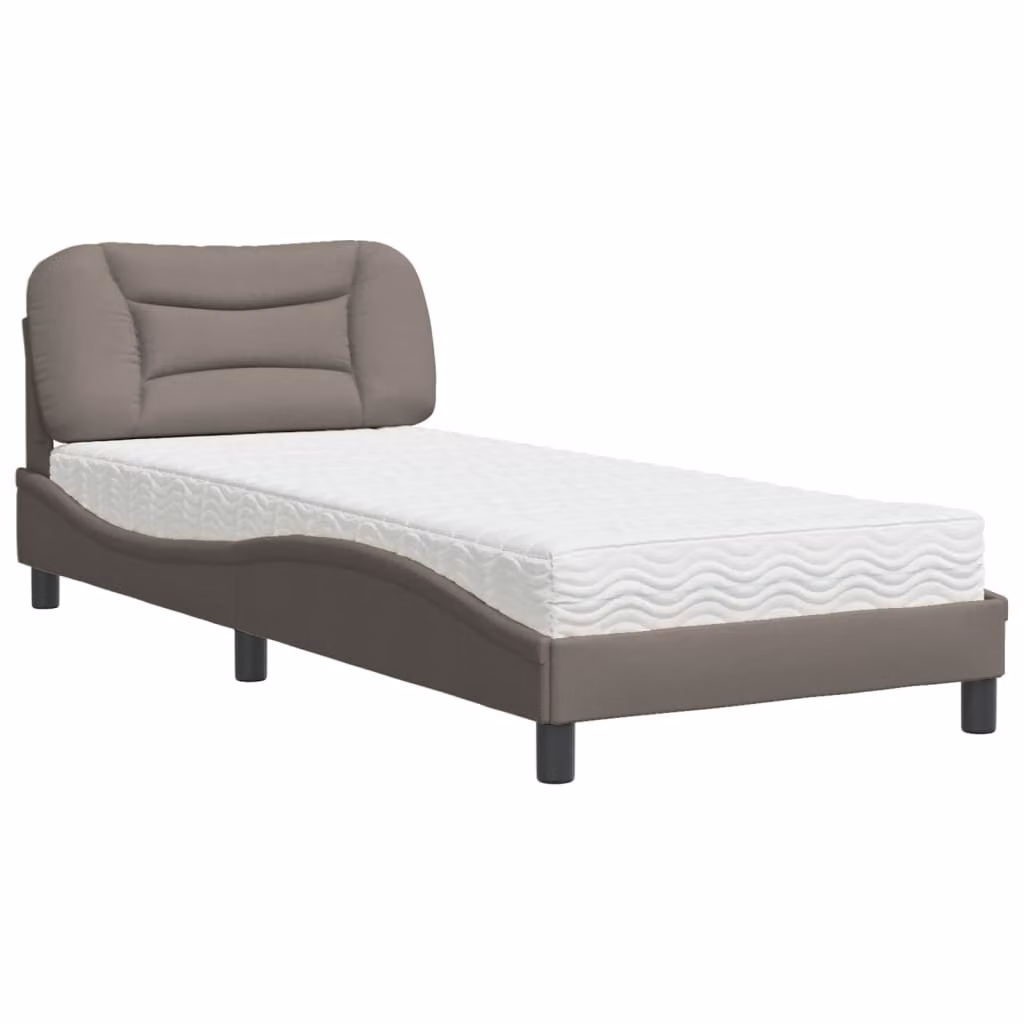 Letto con Materasso Hvar Tortora 80x200 cm in Tessuto
