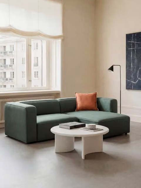 Divano con chaise longue reversibile Fremont Kenay Home colore verde, Larghezza: 250 cm – 1