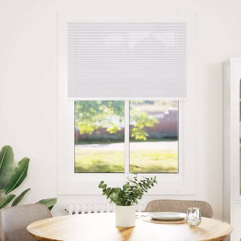 vidaXL Tenda Plissettata Bianca 100x150 cm Larghezza Tessuto 99,4 cm