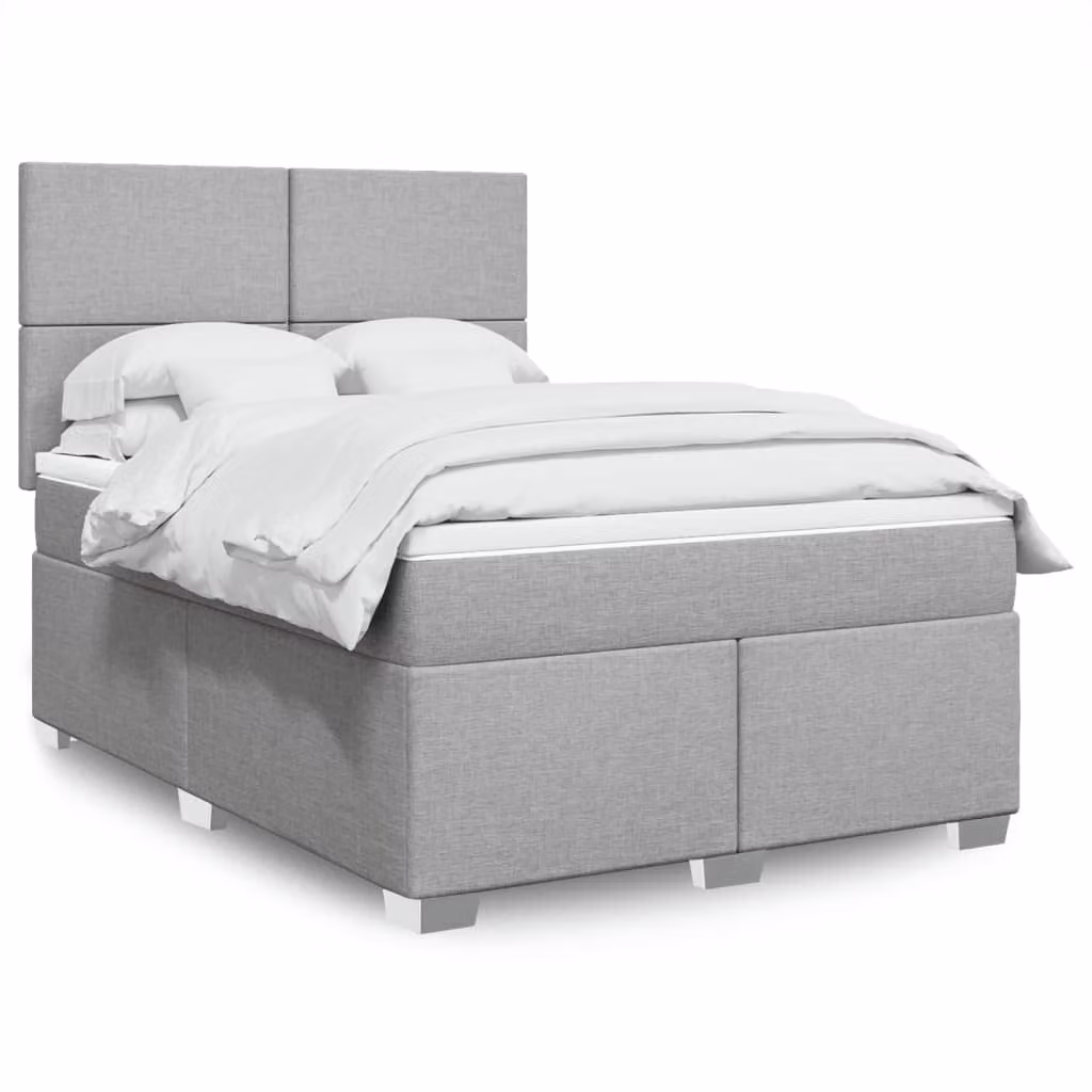 Maison Exclusive - Giroletto a Molle con Materasso Grigio Chiaro 160x200cm Tessuto