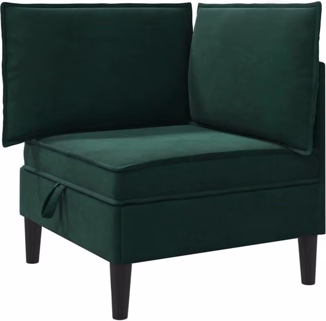 Divano moderno da soggiorno in velluto verde scuro con contenitore e struttura imbottita DESIGN IN
