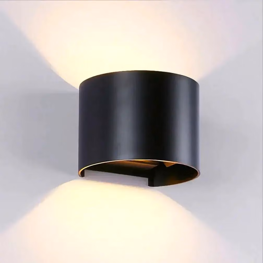 LUMILED lampada da parete per esterno lampadario da parete terrazzo IP44 nero alluminio rotondo 230V 2x 3 W bianco neutro 4000K orientabile 6W