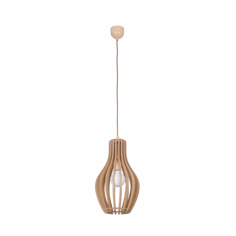 Lampadario IKA in legno chiaro, 1xE27x60W, dimensioni: 135x24x24 cm, IP20, Nowodvorski Lighting