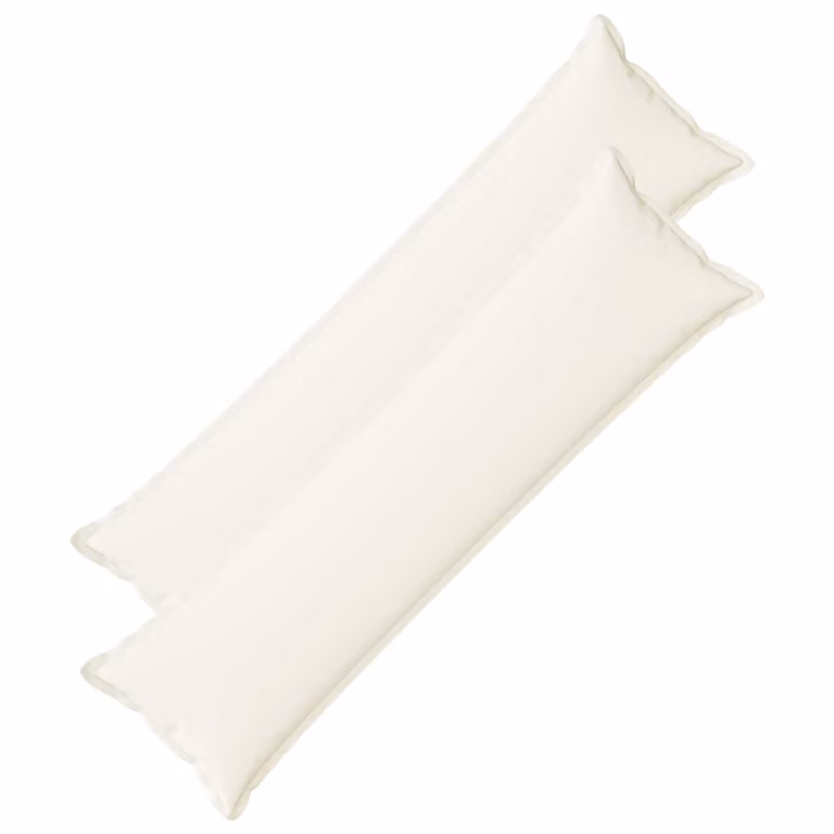 Set di 2 federe vidaXL HOUTEN bianche in poliestere, L 145 cm x L 40 cm