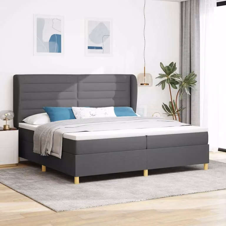Letto ibrido con materasso a molle e schiuma vidaXL Grigio, L/P: 200 x 200 cm