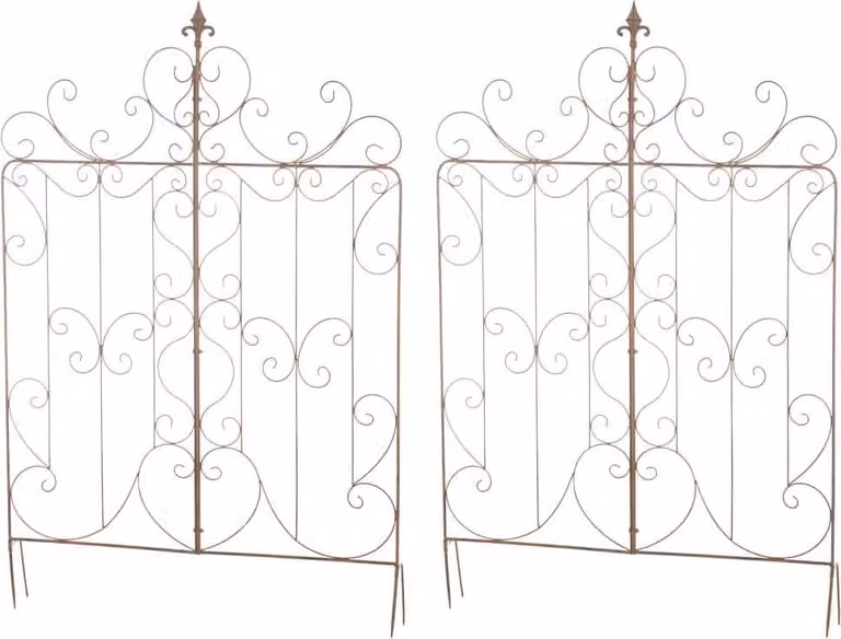 set di 2 strutture per arrampicata - Paletti da giardino - Stile rustico | Colore: marrone antico