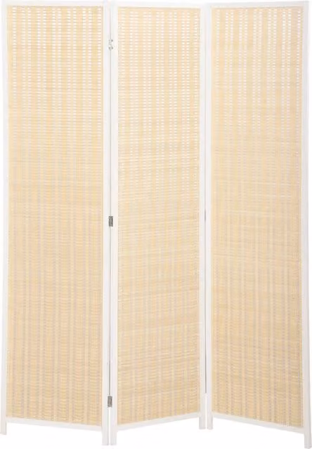 Paravento pieghevole in legno a 3 pannelli XYLO bianco H: 180 cm