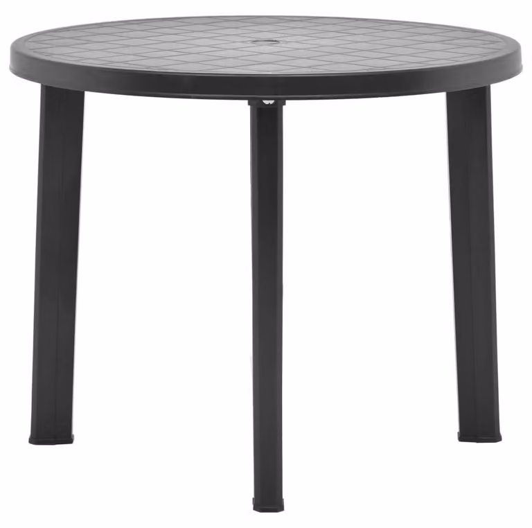 Tavolo da giardino rotondo in plastica, diametro 89 cm, colore antracite