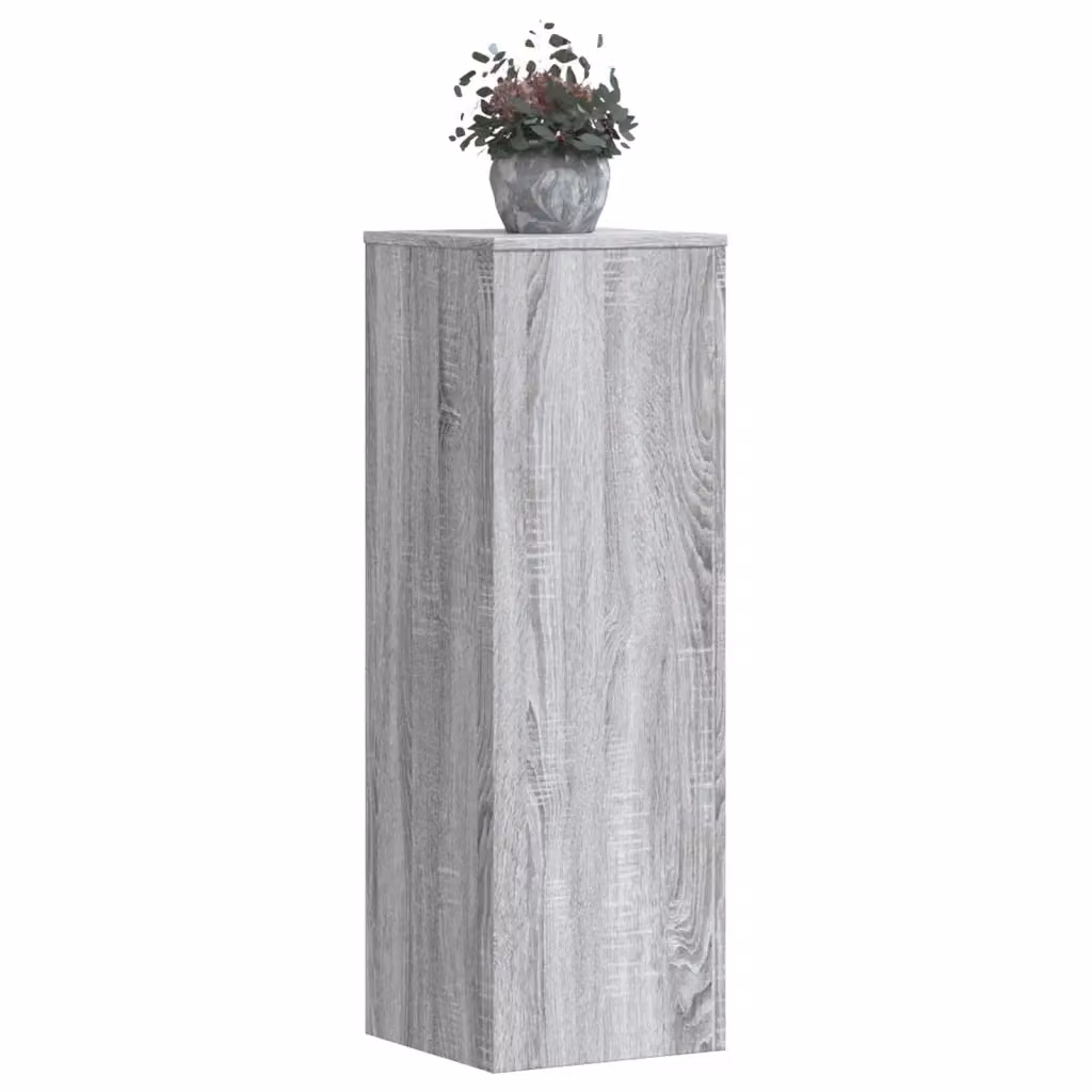 vidaXL Supporti per Piante in Legno Multistrato, Set da 2 Pezzi, Grigio Sonoma, L/P/H: 33 x 33 x 100 cm