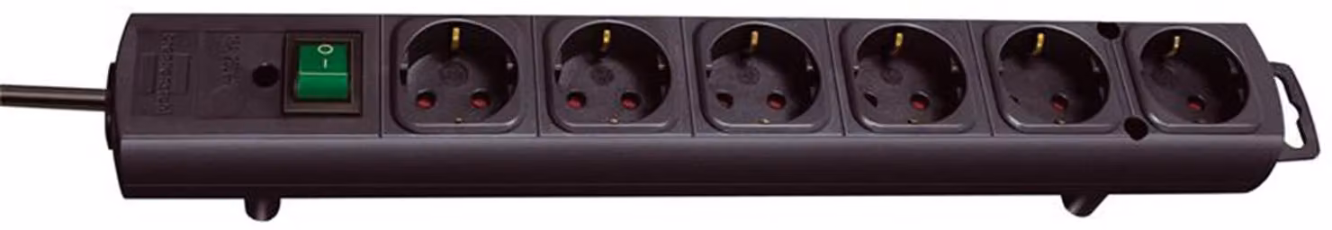 Brennenstuhl Tafelcontactdoos 6 Contacten Zwart