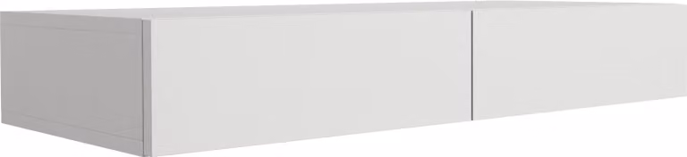 Comò sospeso con due cassetti, frontale liscio - bianco, 100 x 39,6 x 16 cm