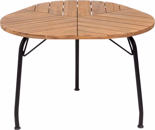 Tavolo da pranzo ovale in legno di acacia oliato BELIANI per giardino e terrazza, colore marrone e nero
