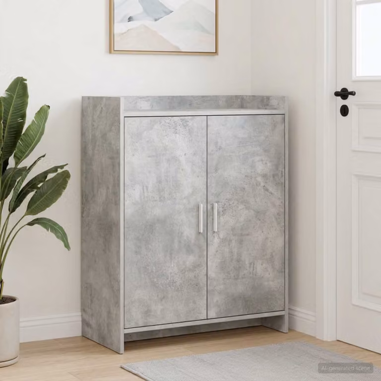 Scarpiera moderna vidaXL con ante a ribalta in Grigio, L: 73,5 cm, P: 36 cm, H: 92 cm