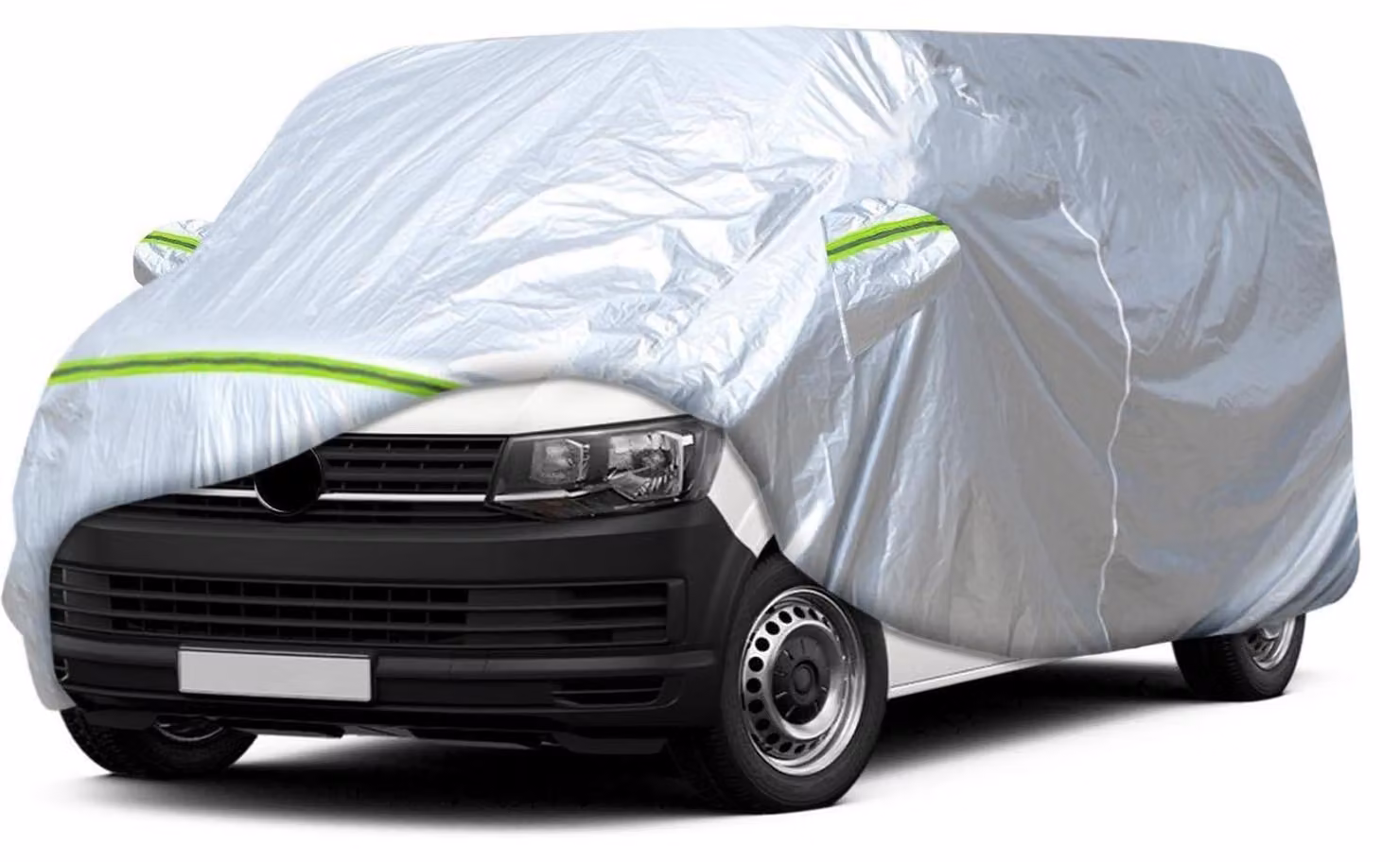Copertura per auto, adatta a garage, traspirante, per VW T5 T6 station wagon, colore argento, con cerniera