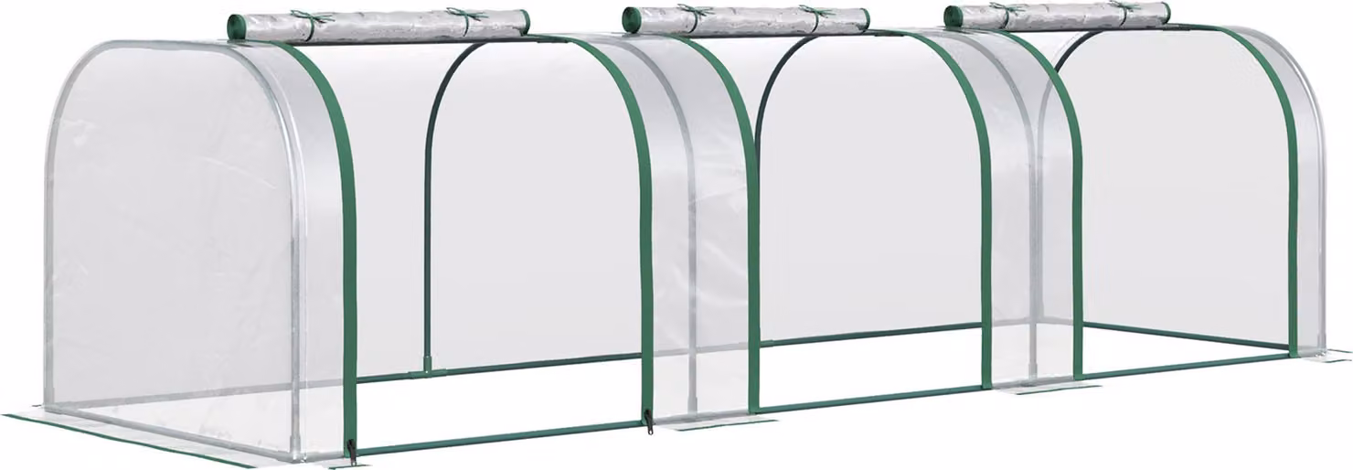 Serra in plastica Fortuna Lai, serra, serra con porta, semenzaio, serra per piante, coltivazione di piante, acciaio, trasparente, 295 x 100 x 80 cm