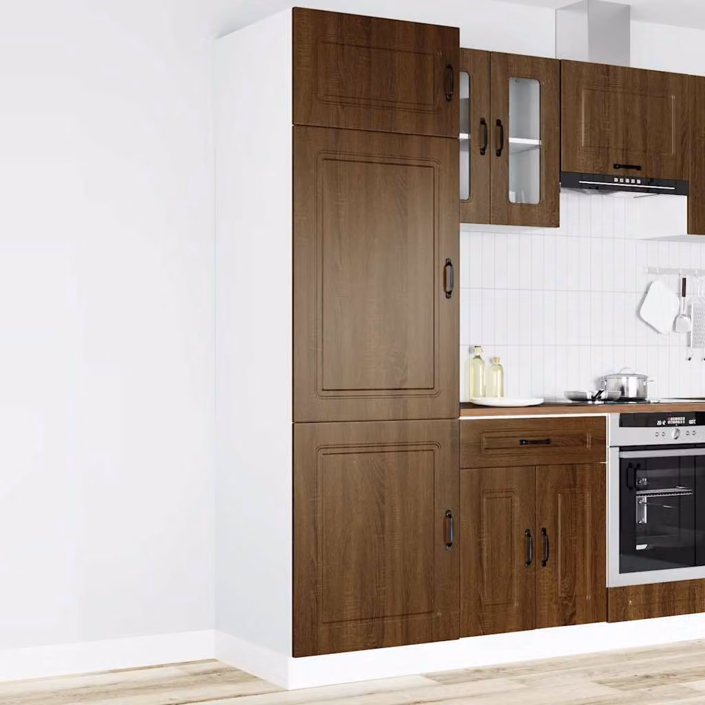 Armadio da Cucina Moderno vidaXL Kalmar in Legno Marrone con Ante a Battente L/P/H: 57 x 3 x 207 cm – 1