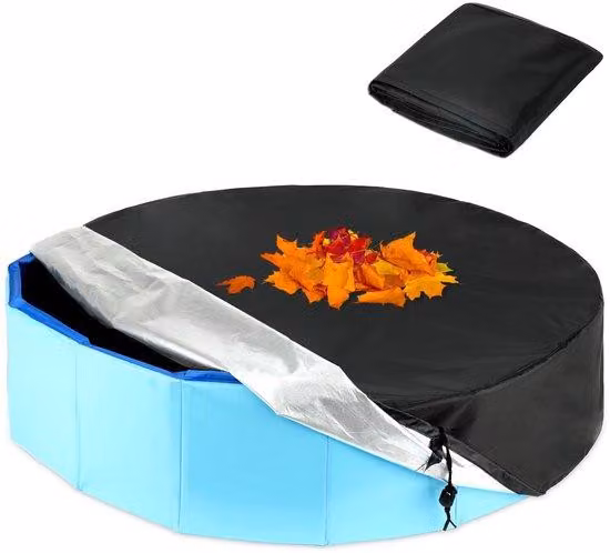 Copertura per piscina invernale - Con cordino - Diametro 210 cm - Altezza 90 cm - Adatta per interni ed esterni - Colore nero