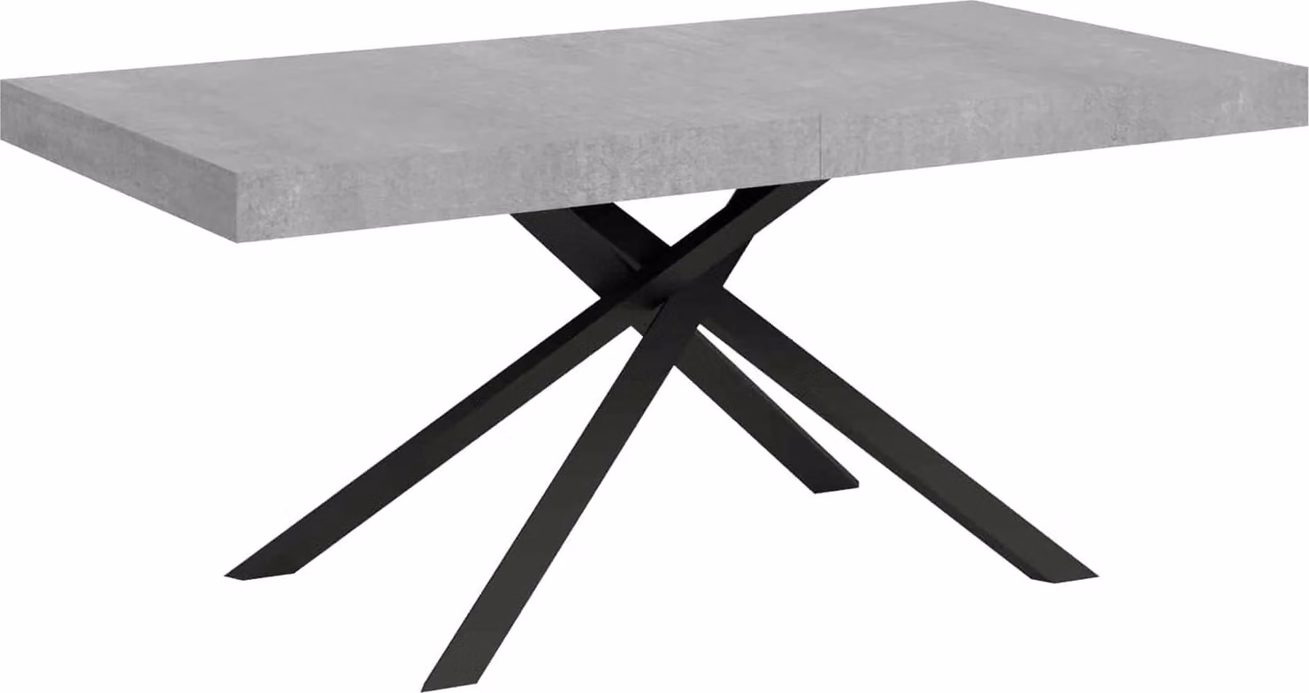 ITYHOME - Tavolo allungabile 160/244x80 cm Karida cemento gambe antracite