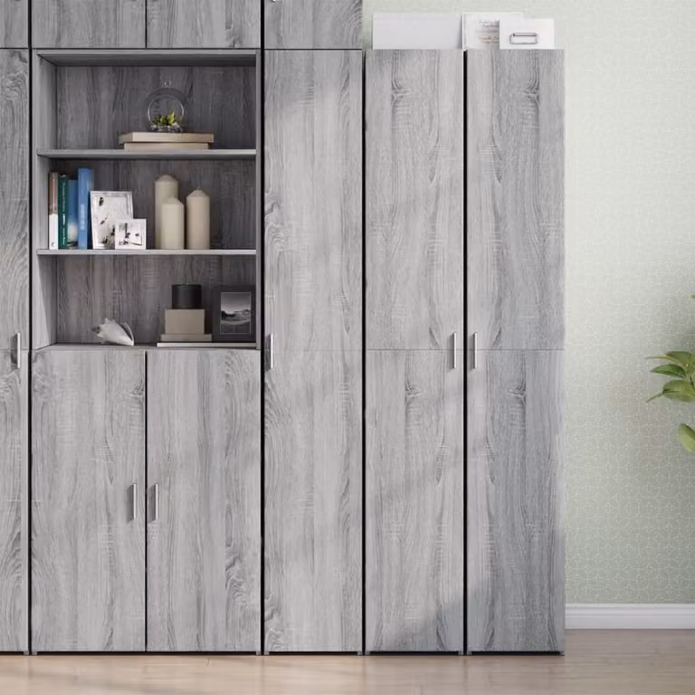 Credenza Grigio Sonoma 30x42,5x185 cm in Legno Ingegnerizzato