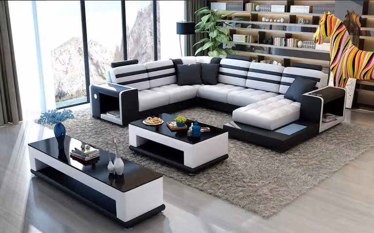 Wohnlandschaft Ecksofa U-Form Sofa Couch Design Couch Modern Polster