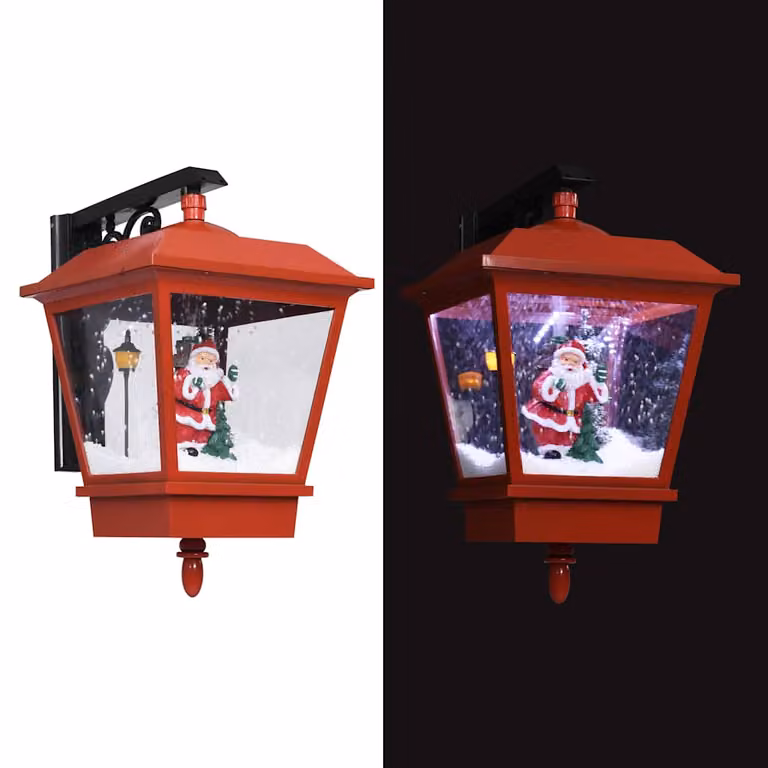 vidaXL Lampada Natalizia da Parete LED con Babbo Natale, Rossa e Nera, L 40 cm x P 27 cm x H 45 cm