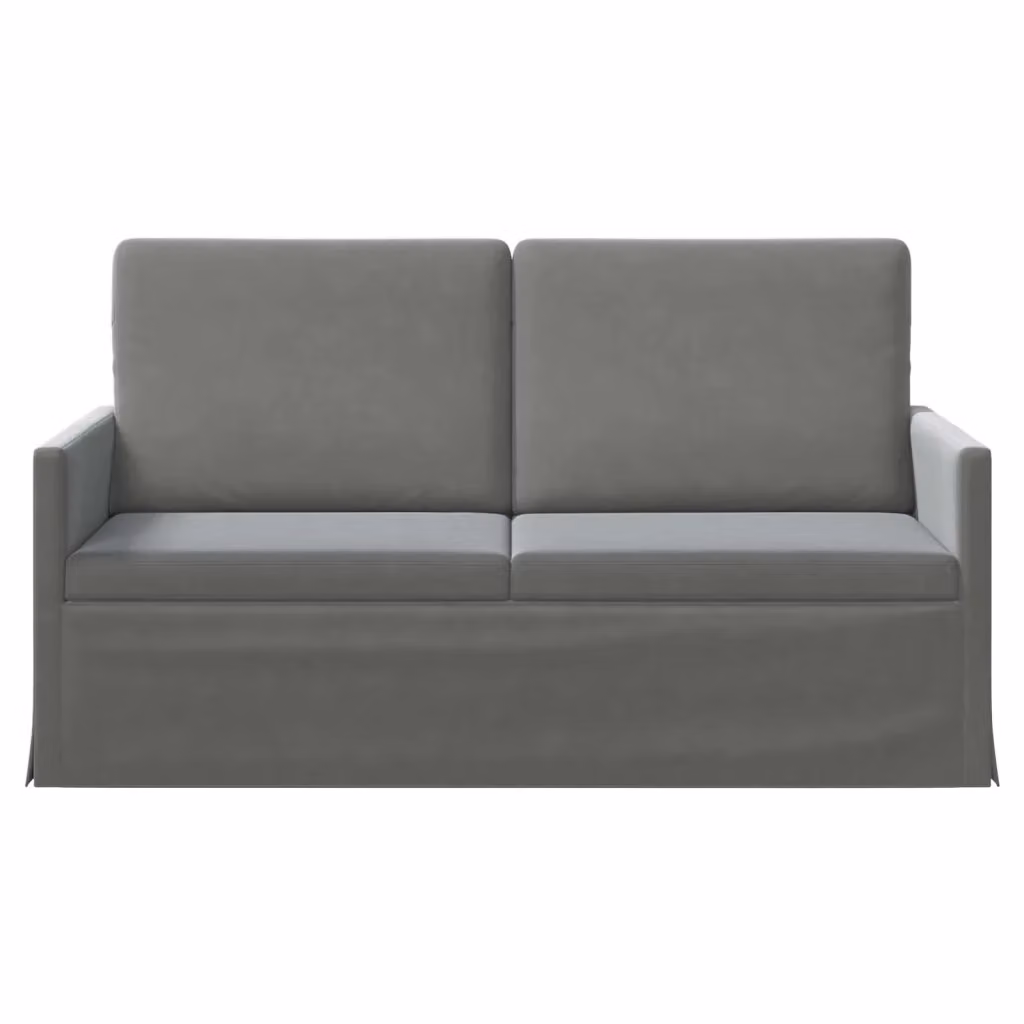 Divano a 2 posti moderno vidaXL in velluto grigio con struttura in metallo L: 150 cm, P: 81 cm, H: 82 cm – 2