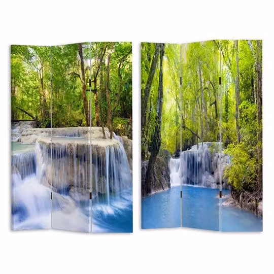 Paravento a 3 ante con stampa cascata abstract VACCHETTI, multicolore, L 120,6 cm x P 2,5 cm x H 180 cm – 1