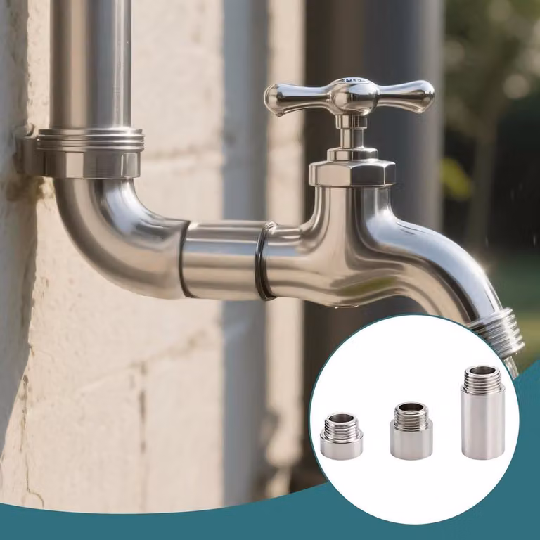 Dailygoods - Set di 6 prolunghe per doccia - Prolunghe per doccia in acciaio inossidabile - Filetto esterno da 1/2 pollice - Connettori flessibili - Accessori per impianti idraulici