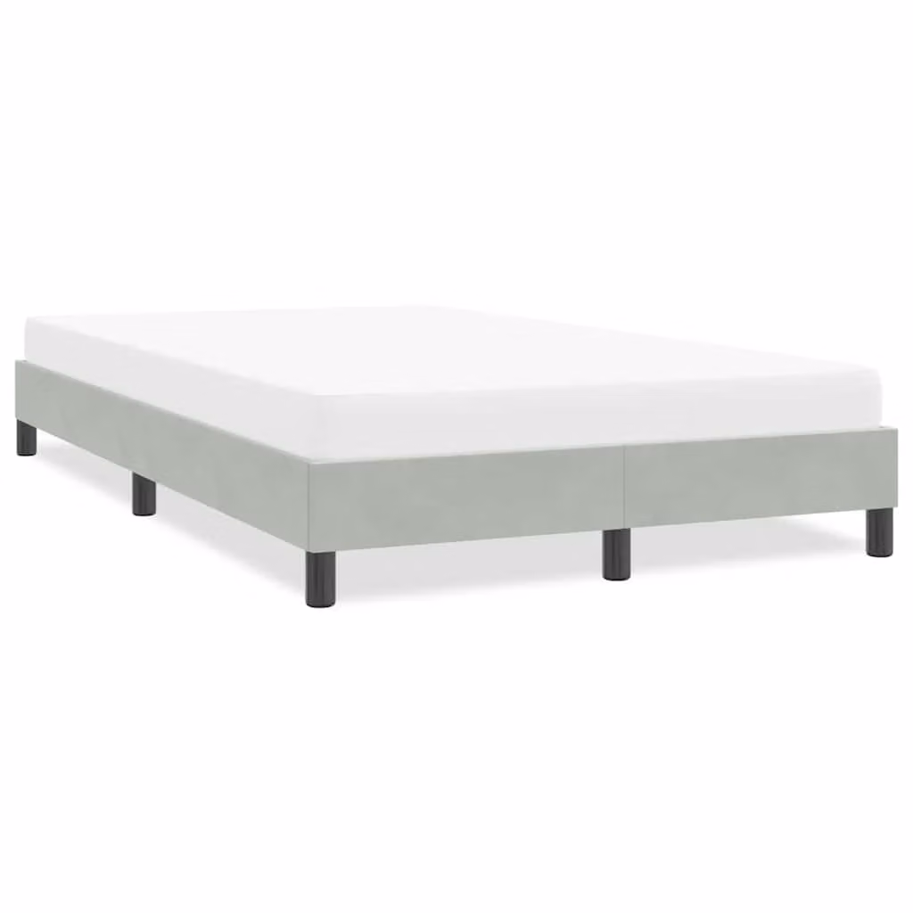 vidaXL Giroletto in Velluto Grigio Chiaro senza Materasso L 120 x P 223 x H 123 cm