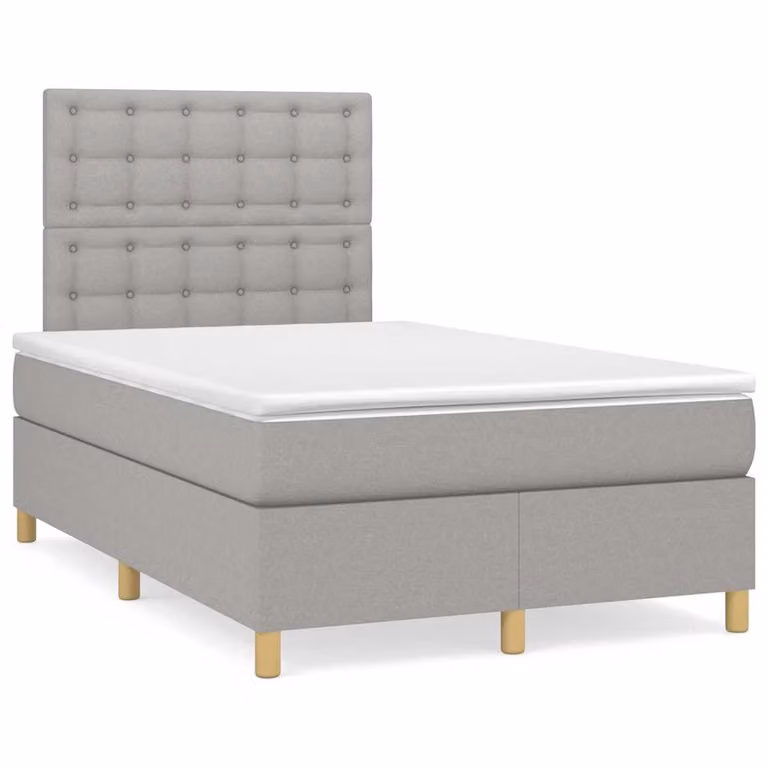 Letto Ibrido con Materasso e Illuminazione LED vidaXL in Tessuto Grigio e Bianco L/P/H: 120 x 200 x 123 cm
