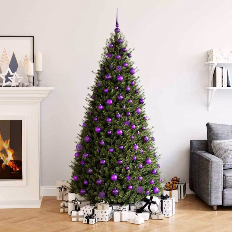 vidaXL Set di Decorazioni Natalizie Viola con Palline, Stelle e Fiocchi di Neve in Plastica, 111 Pezzi