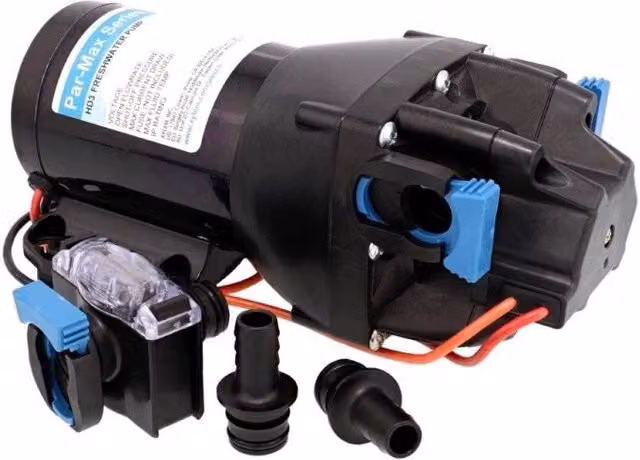 Pompa Jabsco PAR MAX HD3 12V 40PSI con attacco da 1/2 pollice in plastica nera
