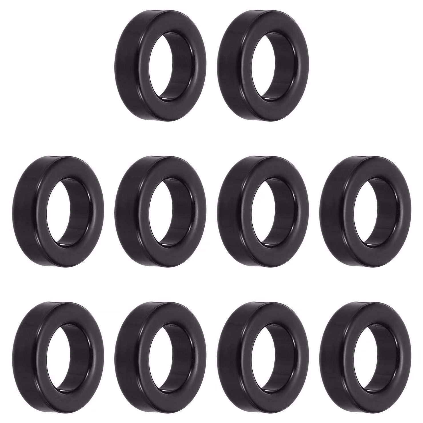 Anelli magnetici, 10 pezzi, dimensioni 23x36x13 mm, in ferro, tipo ferrite, colore nero